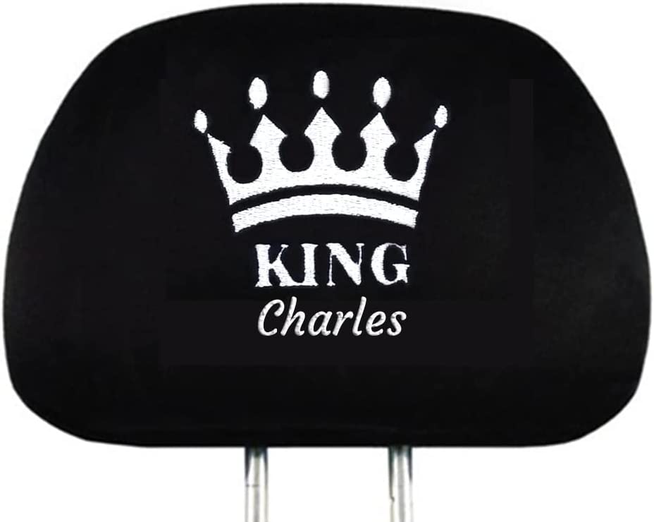 Yupbizauto Personalized Embroidery King Crown Auto Truck SUV Car Seat Headrest Cover Accessory - Yupbizauto