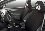 New Black Flat Cloth Universal Fit Car Seat Covers With Embroidery Logo Headrest Covers Support 60/40 Split Seats (Panda) - Yupbizauto