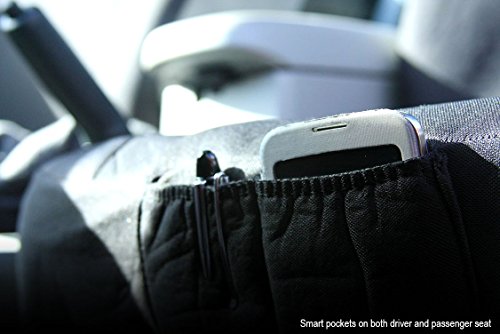 Yupbizauto New Semi Custom Black Flat Cloth Car Seat Covers Set Support 50/50 60/40 Split Rear Seat and Side Airbag Universal Size - Yupbizauto