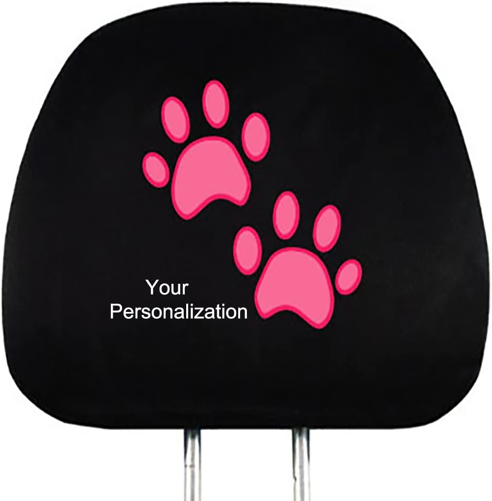 YupbizAuto Personalized Embroidery Animal Pink Paw Auto Truck SUV Car Seat Headrest Cover Accessory - Yupbizauto