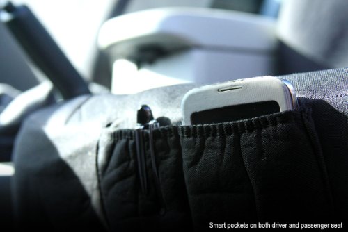 YupbizAuto Black Color Fabric Embroidery Butterfly Logo Universal Auto Car Truck Seat Covers Full Set For Women - Yupbizauto