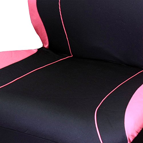 NEW 12 Pieces Pink Flat Cloth Front and Rear Car Seat Covers With Embroidery Paws Heart Headrest Covers and Gift Universal Size - Yupbizauto