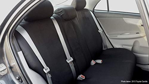 Yupbizauto New Semi Custom Black Flat Cloth Car Seat Covers Set Support 50/50 60/40 Split Rear Seat and Side Airbag Universal Size - Yupbizauto