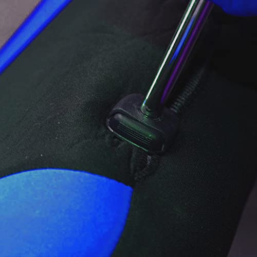 Yupbizauto New Performance Design Breathable Soft Polyester Cloth Universal Fit Car Truck Seat Covers Front and Back Full Set Black and Blue with Free Air Freshener Universal Size - Yupbizauto