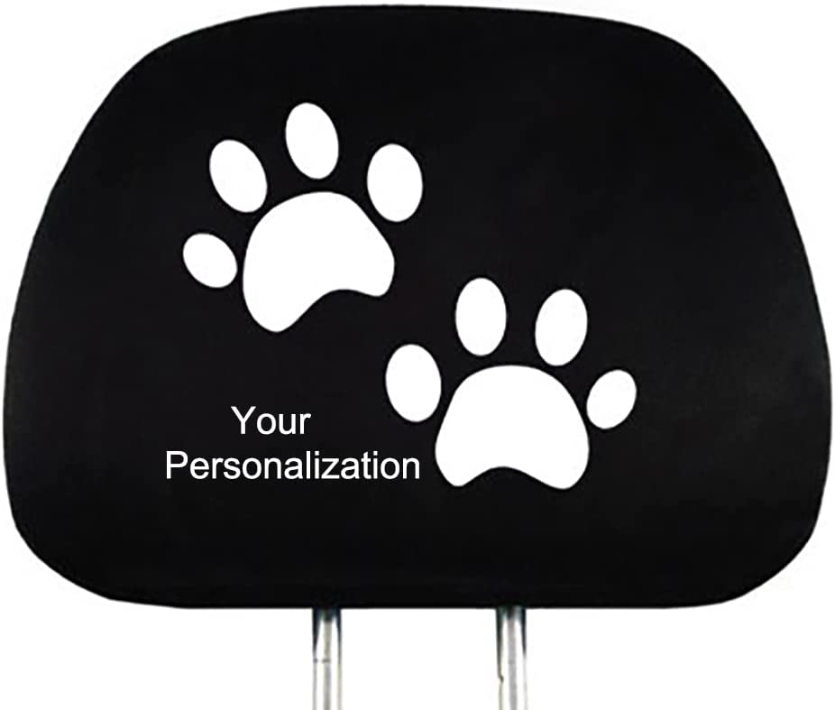 YupbizAuto Personalized Embroidery Animal Paw Logo Auto Truck SUV Car Seat Headrest Cover Accessory 1 Piece - Yupbizauto