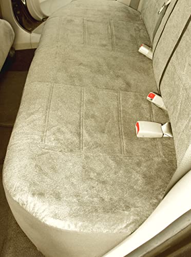 Yupbizauto New Premium Grade Velour Fabric Car Seat Covers Full Set in Grey Front and Rear Split Bench Seat Cover. Easy to Install, Interior Covers for Auto Truck Van SUV Bundle Air Freshener - Yupbizauto