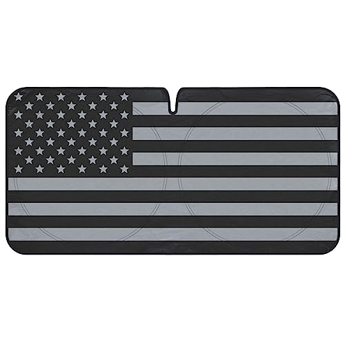 Large Windshield Popups Sun Shade American Flag Design - Foldable Car Windshield Sun Shade Fits to SUV & Truck Vehicles - UV Ray Blocker Keeps Your Vehicle Cool Bundle with Air Freshener - Yupbizauto
