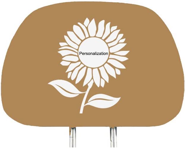 Yupbizauto Personalized Personalized Vinyl Heat Transfer Sunflower Logo Auto Truck SUV Car Seat Headrest Cover Accessory - Yupbizauto