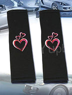 Yupbizauto New Large Embroidery Pink Heart Flat Cloth Car Truck Front Rear Seat Covers Set for Women Universal Size - Yupbizauto