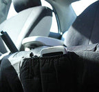 New Black Flat Cloth Universal Fit Car Seat Covers With Embroidery Logo Headrest Covers Support 60/40 Split Seats (Panda) - Yupbizauto