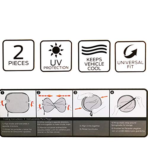 Auto Car Windshield Spring Sunshade with Deadpool Design 2 Pieces Bundle Set with Air Freshener - Yupbizauto