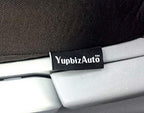 New Black Flat Cloth Universal Fit Car Seat Covers With Embroidery Logo Headrest Covers Support 60/40 Split Seats (Wing) - Yupbizauto