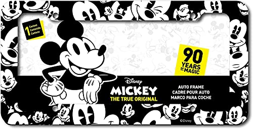 Yupbizauto Disney Mickey Mouse Design Low Back Car Seat Covers Spring Shades Floor Mats License Plate Frame Accessories Set with Air Freshener - Yupbizauto