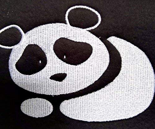 New Black Flat Cloth Universal Fit Car Seat Covers With Embroidery Logo Headrest Covers Support 60/40 Split Seats (Panda) - Yupbizauto