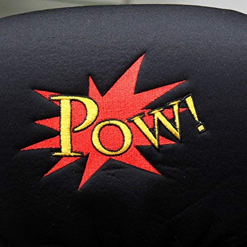 Deluxe BDK Batman Car Seat Covers with 2 Classic POW! Logo Headrest Covers Bundled Gift Set - Yupbizauto