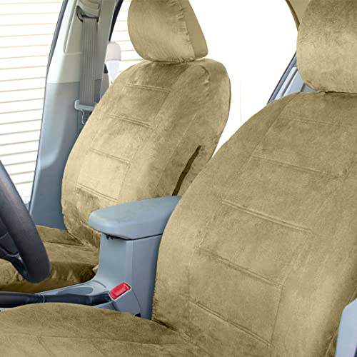 Yupbizauto New Premium Grade Velour Fabric Car Seat Covers Full Set in Grey Front and Rear Split Bench Seat Cover. Easy to Install, Interior Covers for Auto Truck Van SUV Bundle Air Freshener - Yupbizauto