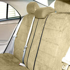 Yupbizauto New Premium Grade Velour Fabric Car Seat Covers Full Set in Grey Front and Rear Split Bench Seat Cover. Easy to Install, Interior Covers for Auto Truck Van SUV Bundle Air Freshener - Yupbizauto
