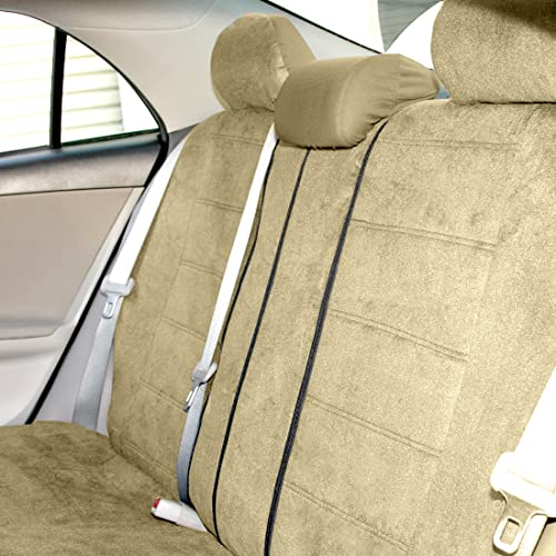 Yupbizauto New Premium Grade Velour Fabric Car Seat Covers Full Set in Grey Front and Rear Split Bench Seat Cover. Easy to Install, Interior Covers for Auto Truck Van SUV Bundle Air Freshener - Yupbizauto