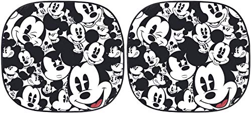 Yupbizauto New 12 PCS Design Disney Mickey Mouse Design Low Back Sideless Car Seat Covers Spring Shades Floor Mats Lanyard Accessories Set with Air Freshener - Yupbizauto