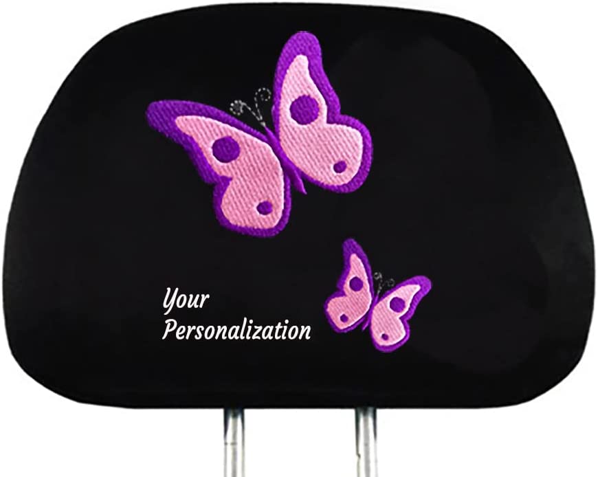 YupbizAuto Personalized Embroidery Butterfly Logo Auto Truck SUV Car Seat Headrest Cover Accessory - Yupbizauto