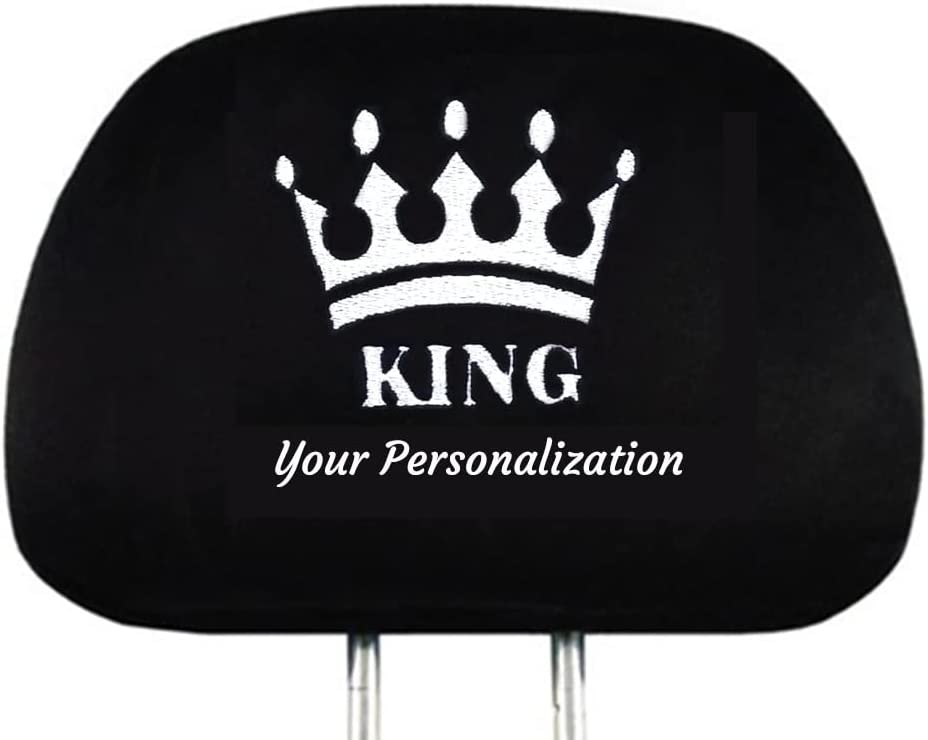 Yupbizauto Personalized Embroidery King Crown Auto Truck SUV Car Seat Headrest Cover Accessory - Yupbizauto