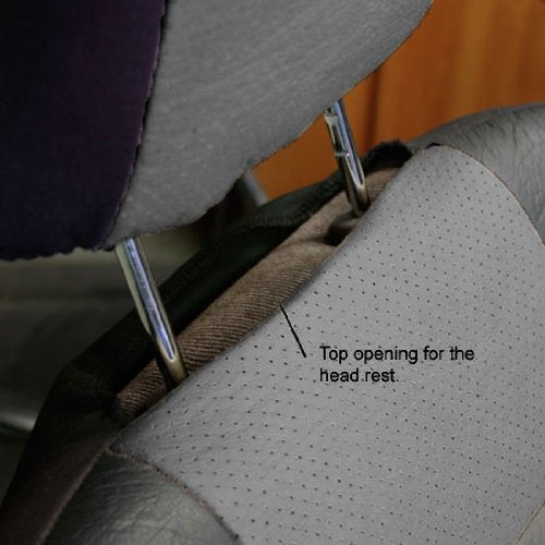 Yupbizauto - UV018 Premium Grade Black and Grey Synthetic Leather Car Truck SUV Seat Covers Set Quality Seat Protection - Universal Size - Airbag Compatible - Support 60 40 Split Seats - Yupbizauto