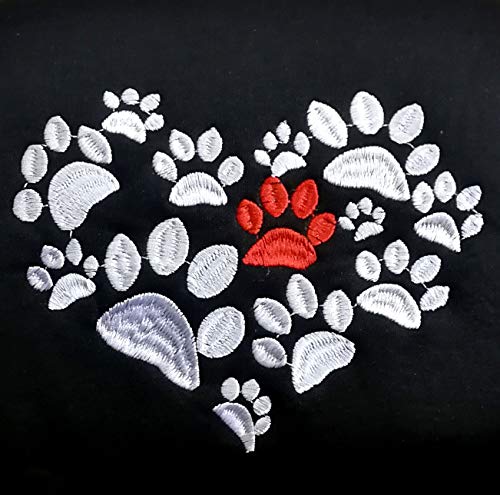 NEW 12 Pieces Pink Flat Cloth Front and Rear Car Seat Covers With Embroidery Paws Heart Headrest Covers and Gift Universal Size - Yupbizauto