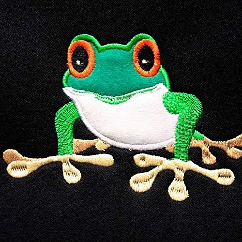 New Black Flat Cloth Universal Fit Car Seat Covers With Embroidery Logo Headrest Covers Support 60/40 Split Seats (Frog) - Yupbizauto