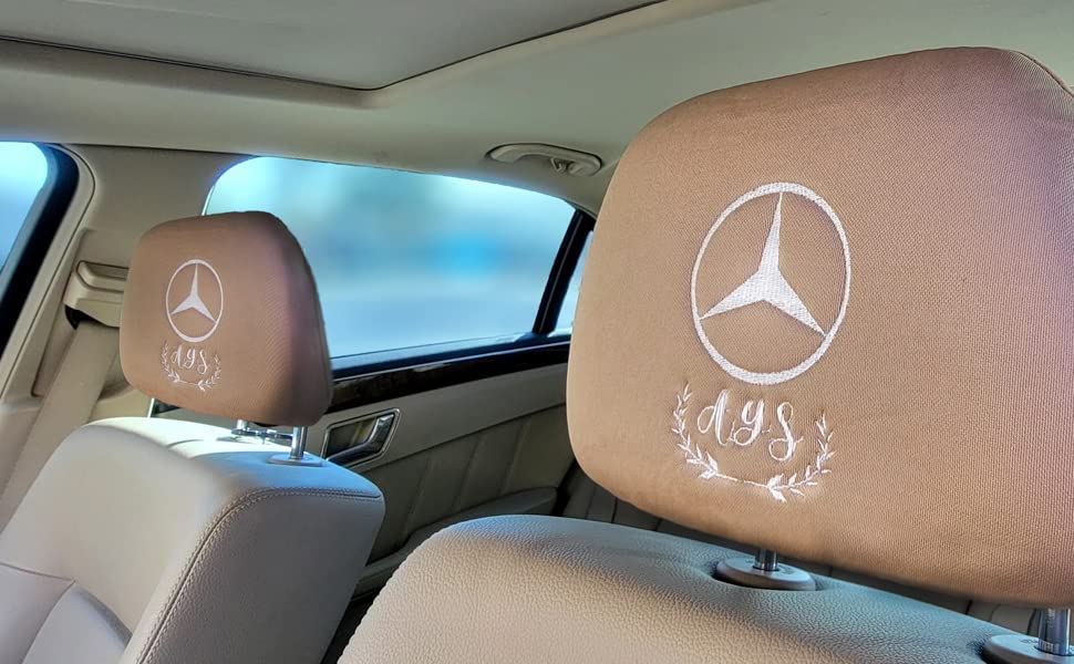 YupbizAuto Customized Personalized Embroidery Monogram Auto Truck SUV Car Logo Seat Headrest Cover - Yupbizauto