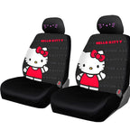 Yupbizauto Hello Kitty Cord Car Seat Cover with Embroidery Pink Kitty Face Headrest Covers and Air Freshener - Yupbizauto