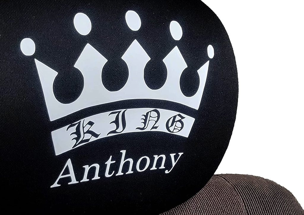 YupbizAuto Personalized Personalized Vinyl Heat Transfer Vinyl King Logo Auto Truck SUV Car Seat Headrest Cover Accessory - Yupbizauto