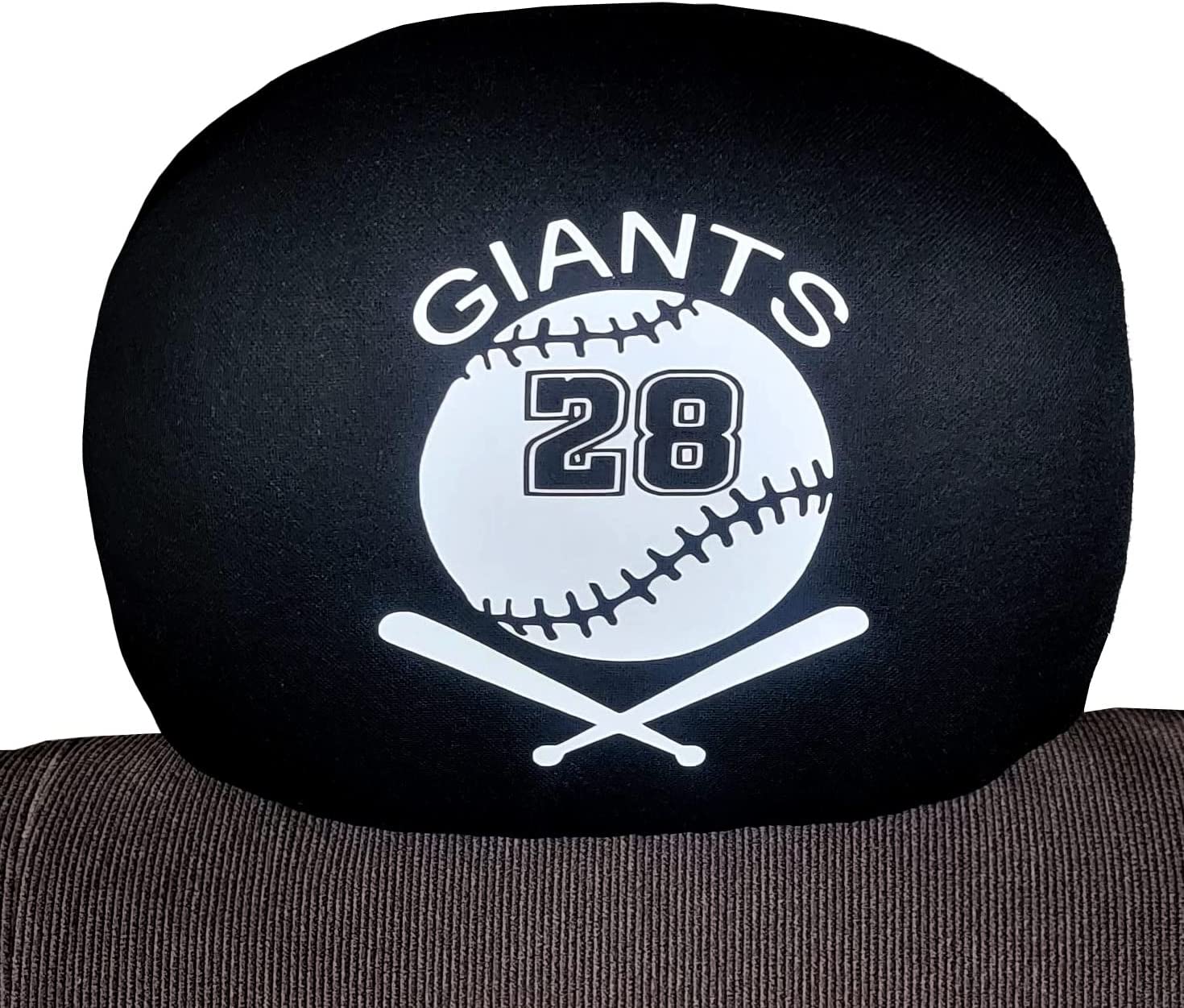 YupbizAuto Personalized Vinyl Heat Transfer Pro Baseball Team Logo Auto Truck SUV Car Seat Headrest Cover Accessory - Yupbizauto