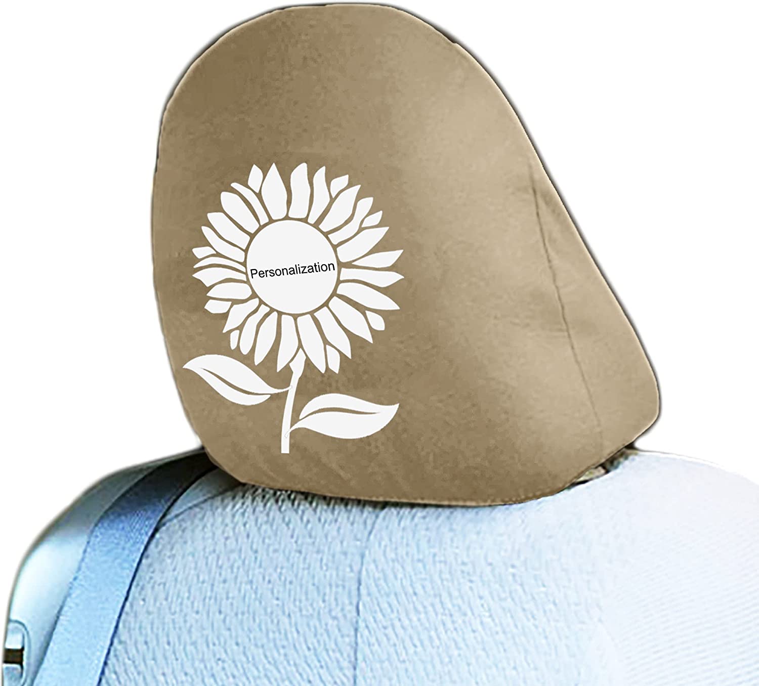 Yupbizauto Personalized Personalized Vinyl Heat Transfer Sunflower Logo Auto Truck SUV Car Seat Headrest Cover Accessory - Yupbizauto