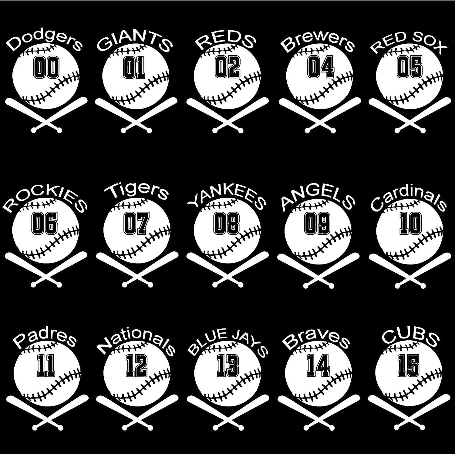 YupbizAuto Personalized Vinyl Heat Transfer Pro Baseball Team Logo Auto Truck SUV Car Seat Headrest Cover Accessory - Yupbizauto