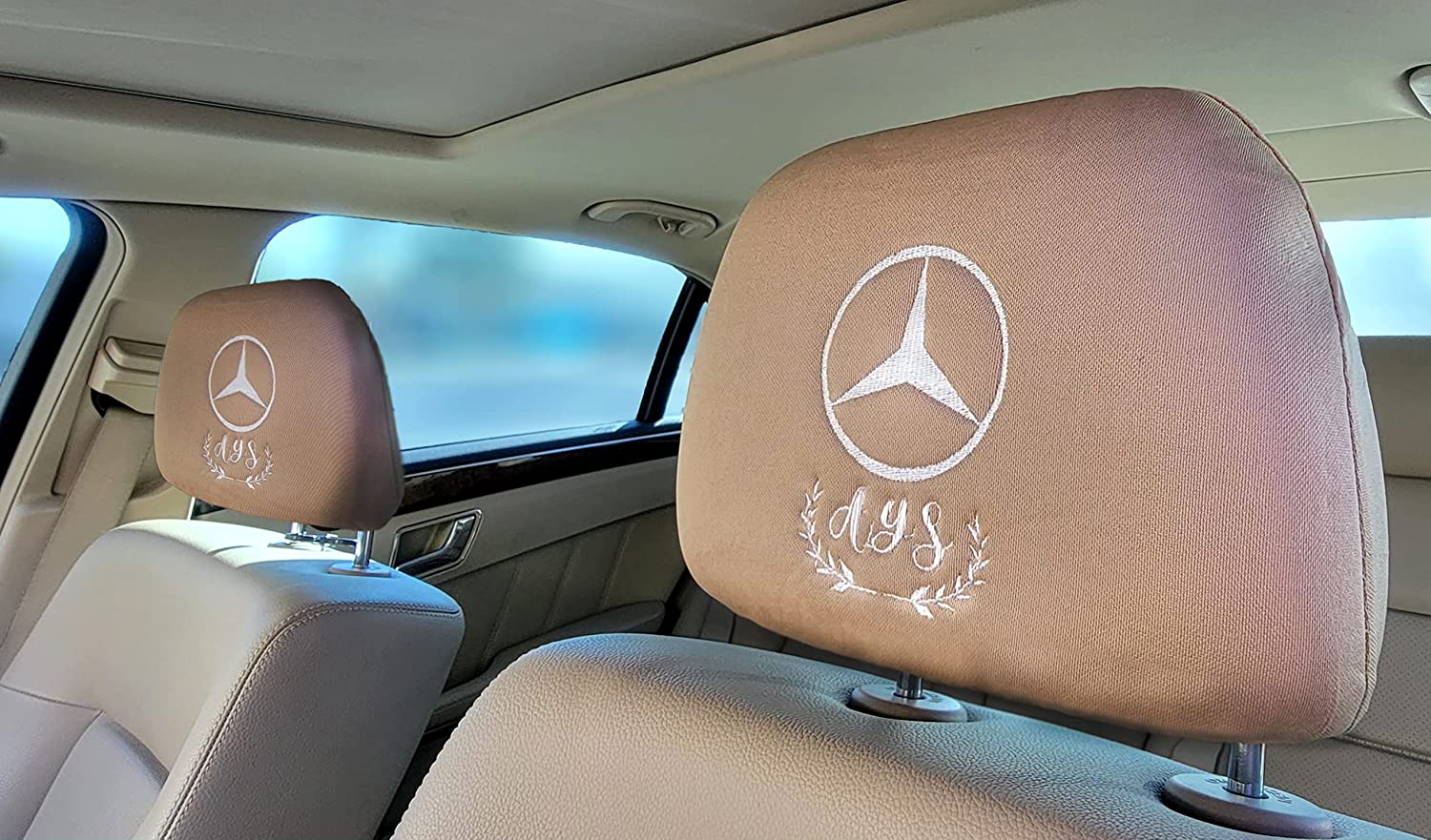 YupbizAuto Customized Personalized Embroidery Monogram Auto Truck SUV Car Logo Seat Headrest Cover - Yupbizauto