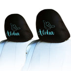 Embroidery Hawaiian Aloha Logo Design Auto Truck SUV Car Seat Headrest Cover Accessory 1 Pair - Yupbizauto