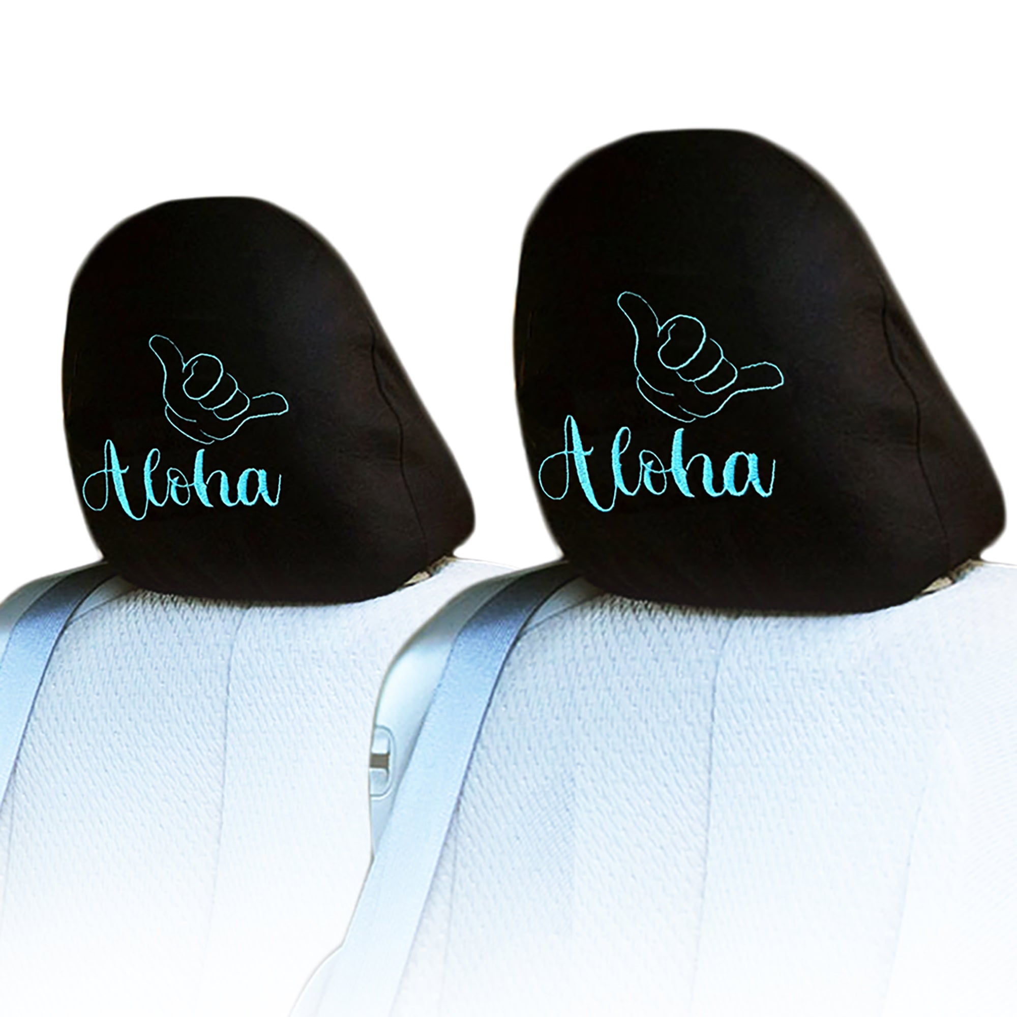 Embroidery Hawaiian Aloha Logo Design Auto Truck SUV Car Seat Headrest Cover Accessory 1 Pair - Yupbizauto