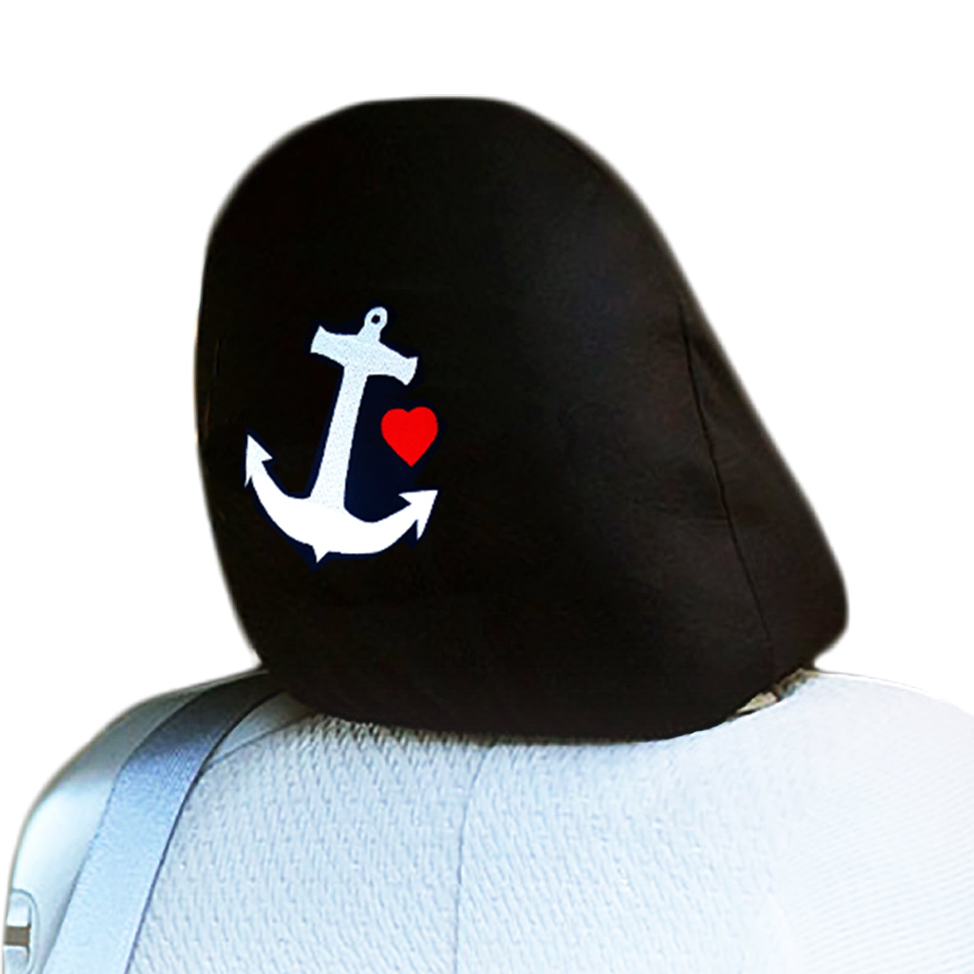 Embroidery Navy Anchor Logo Design Auto Truck SUV Car Seat Headrest Cover Accessory 1 Piece - Yupbizauto
