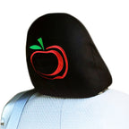 Embroidery Red Apple Logo Design Auto Truck SUV Car Seat Headrest Cover Accessory 1 Piece - Yupbizauto