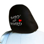 Embroidery Baby on Board Logo Design Auto Truck SUV Car Seat Headrest Cover Accessory 1 Piece - Yupbizauto