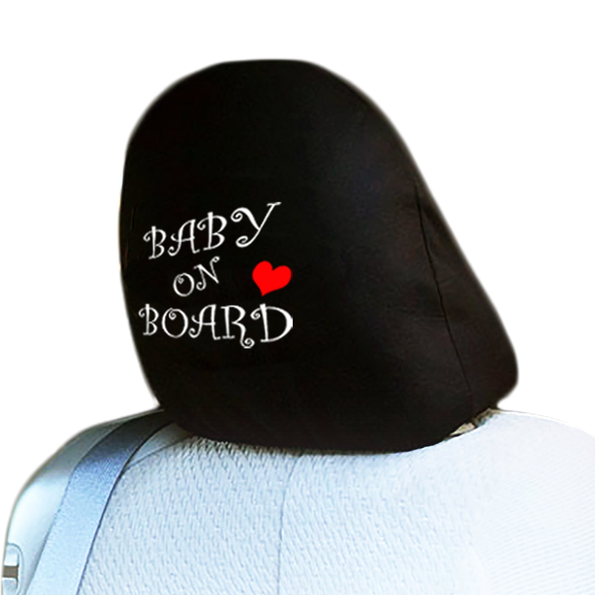 Embroidery Baby on Board Logo Design Auto Truck SUV Car Seat Headrest Cover Accessory 1 Piece - Yupbizauto