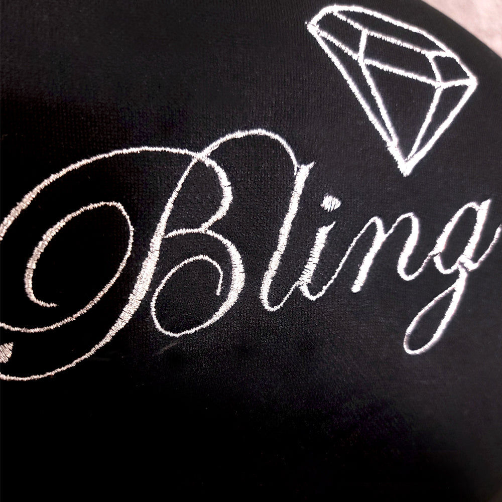 Embroidery Silver Glitter Bling Logo Design Auto Truck SUV Car Seat Headrest Cover Accessory 1 Pair - Yupbizauto