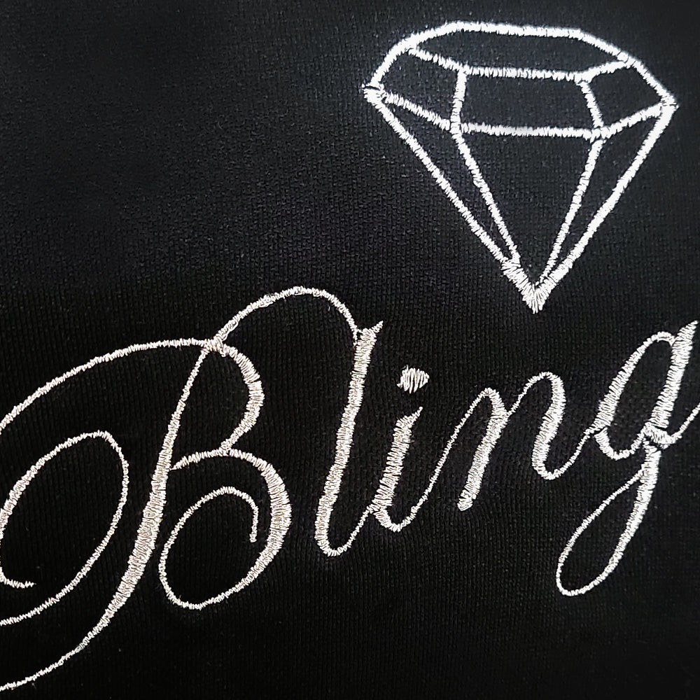 Embroidery Silver Glitter Bling Logo Design Auto Truck SUV Car Seat Headrest Cover Accessory 1 Pair - Yupbizauto