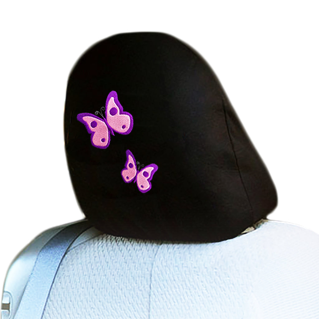 Embroidery Butterfly Logo Design Auto Truck SUV Car Seat Headrest Cover Accessory 1 Piece - Yupbizauto