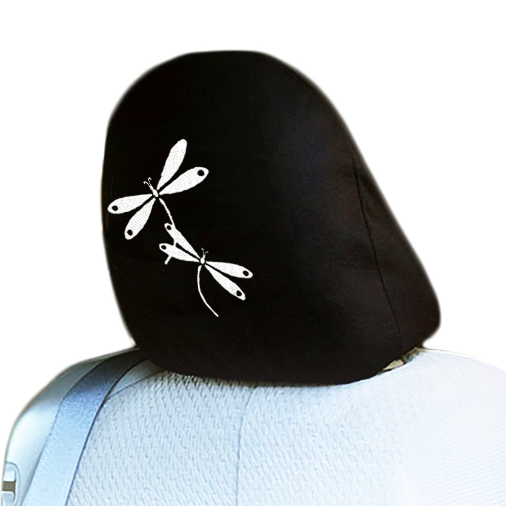 Embroidery Dragonfly Logo Design Auto Truck SUV Car Seat Headrest Cover Accessory 1 Piece - Yupbizauto