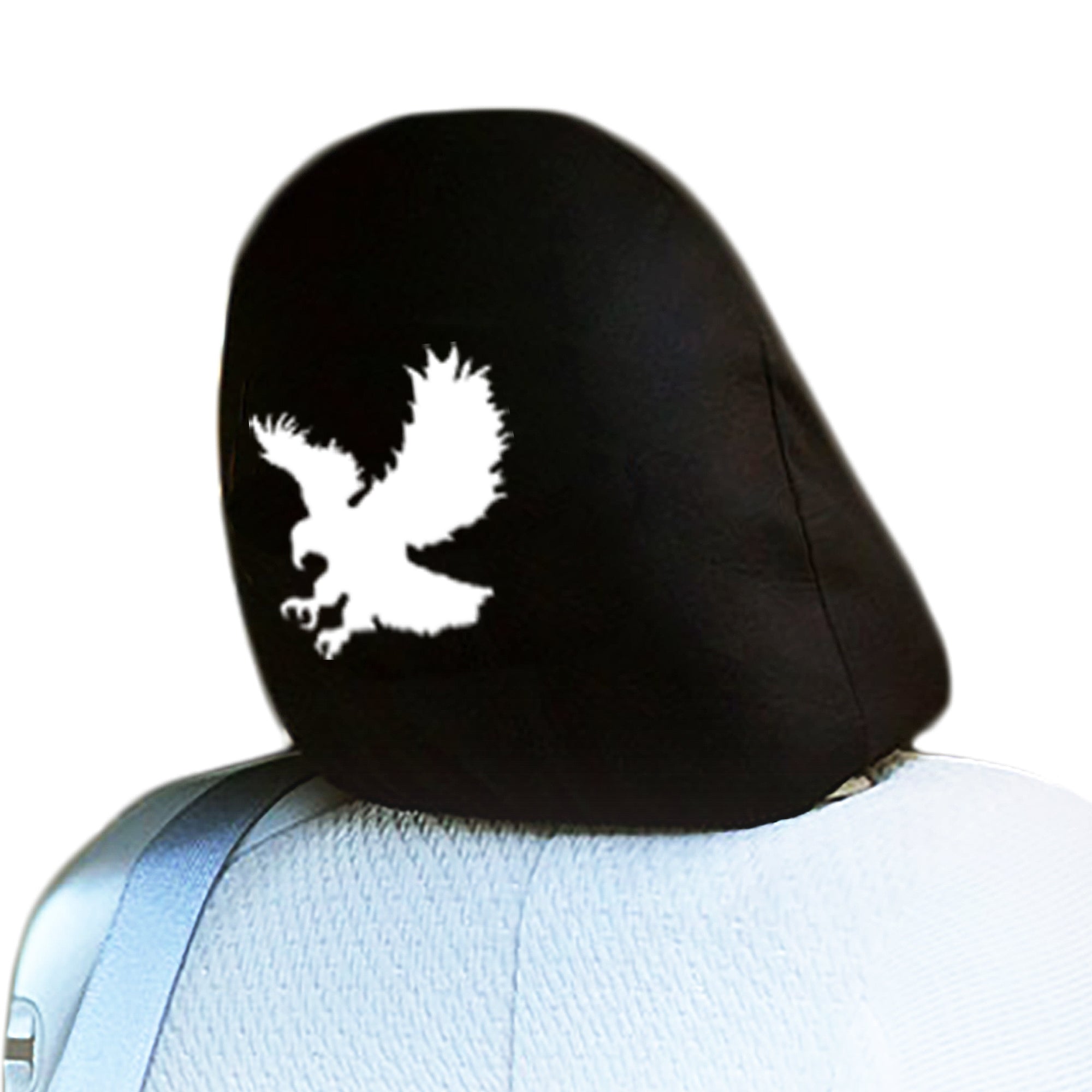 Embroidery Eagle Logo Design Auto Truck SUV Car Seat Headrest Cover Accessory 1 Piece - Yupbizauto