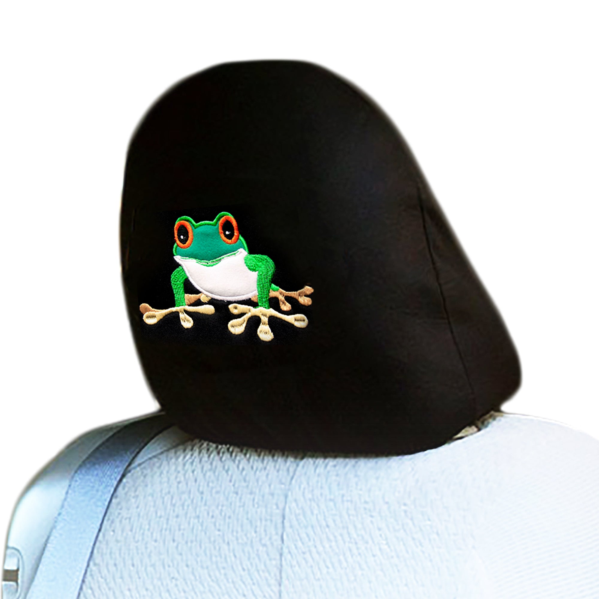 Embroidery Frog Design Auto Truck SUV Car Seat Headrest Cover Accessory 1 Piece - Yupbizauto