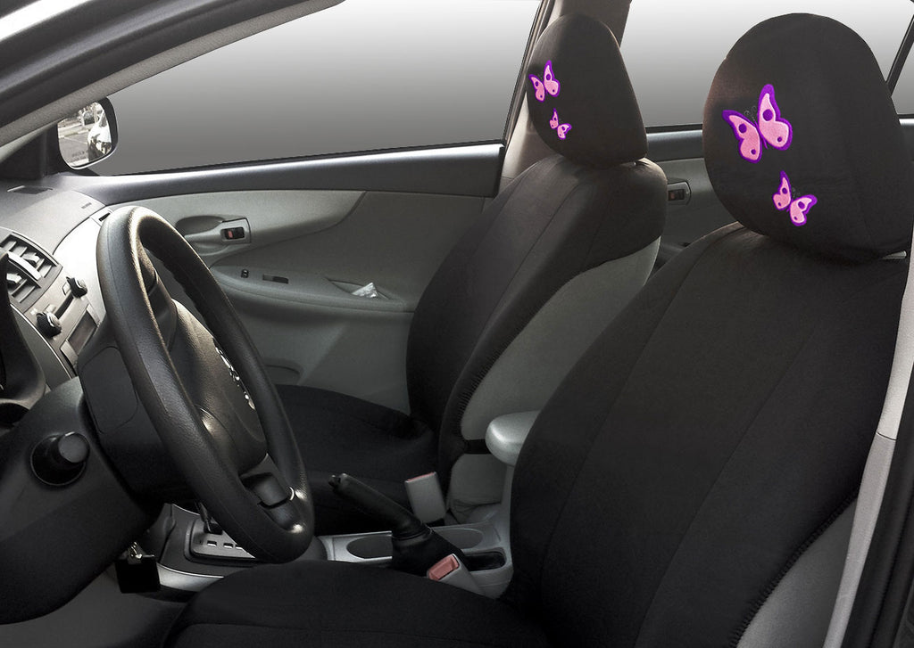 Embroidery Butterfly Logo Design Auto Truck SUV Car Seat Headrest Cover Accessory 1 Piece - Yupbizauto