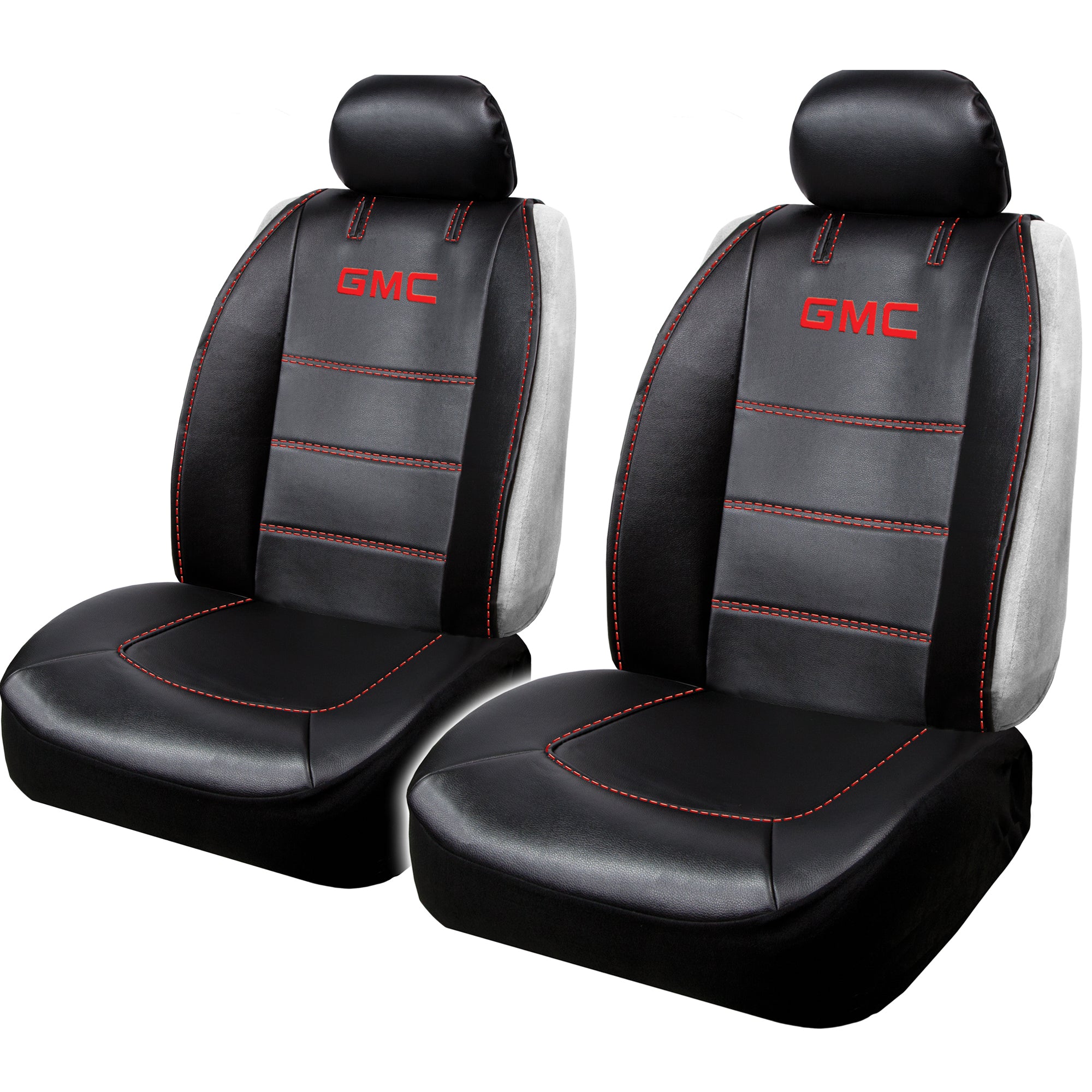 Pair of Plasticolor Premium 3 Piece Sideless Car Truck or SUV Seat Cover with GMC Logo and Cargo Pocket Compatible with GMC - Yupbizauto