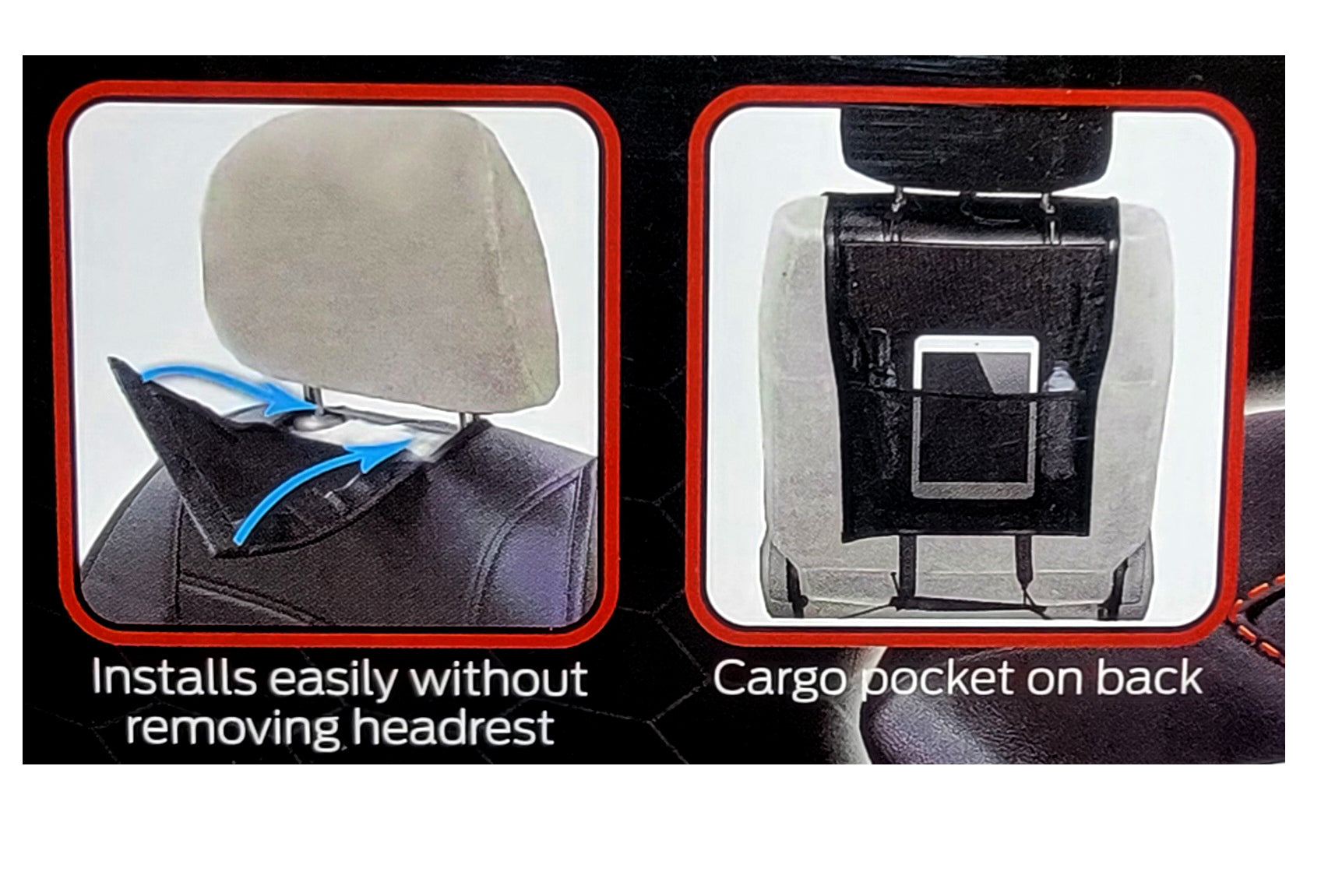 Pair of Plasticolor Premium 3 Piece Sideless Car Truck or SUV Seat Cover with GMC Logo and Cargo Pocket Compatible with GMC - Yupbizauto
